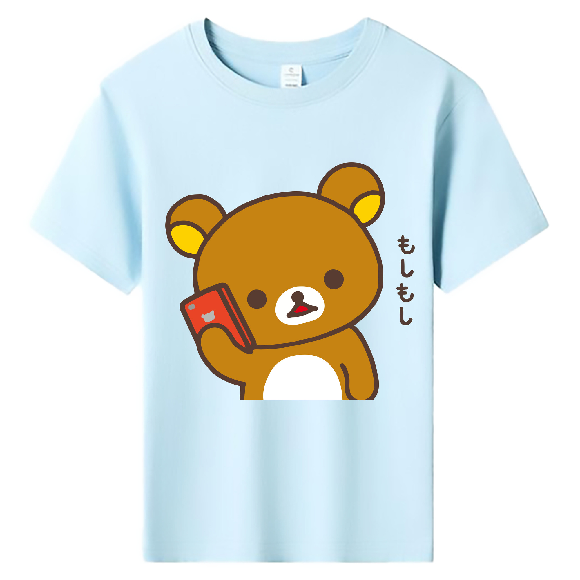 （画像用） リラックマ リラックマ キイロイトリ Rilakkuma Korilakkuma Kiiroitori 綿100％キッズTシャツ（フロントプリント）